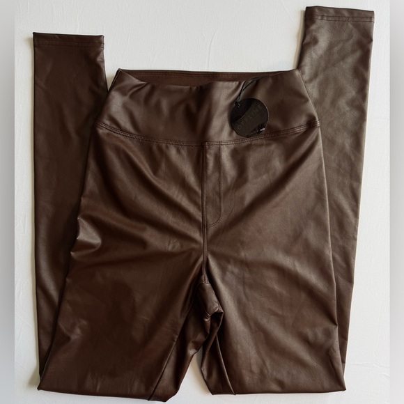 aerie Pants - Aerie Real Luxe Brown Faux Leather Leggings